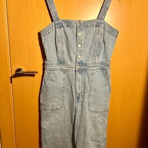 Madewell Denim Stitched Strap Jumpsuit